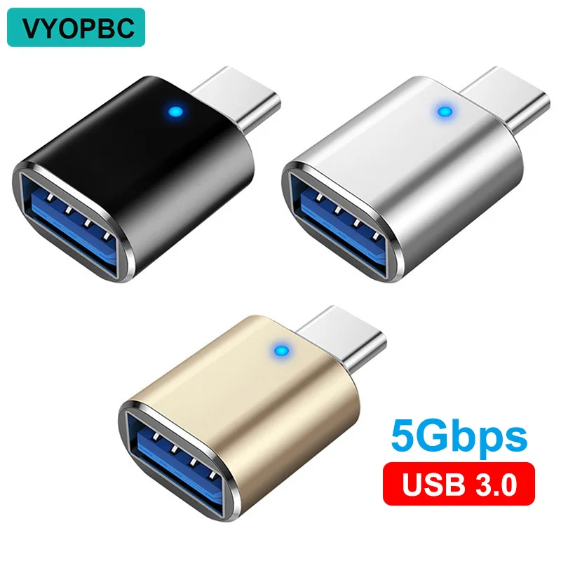 Переходник VYOPBC со светодиодами USB 3 0 на Type C адаптер OTG Женский Разъем Micro Type-C для