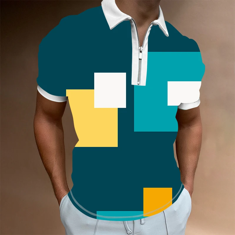 

2022 summer polo shirt men's brand clothing cotton short sleeve business casual plaid designer homme camisa breathable plus size