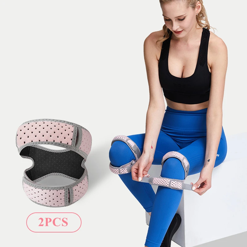 

2PCS Dual Patella Knee Strap Adjustable Neoprene Knee Brace Support Running Arthritis Jumper Tennis Injury Recovery Protection