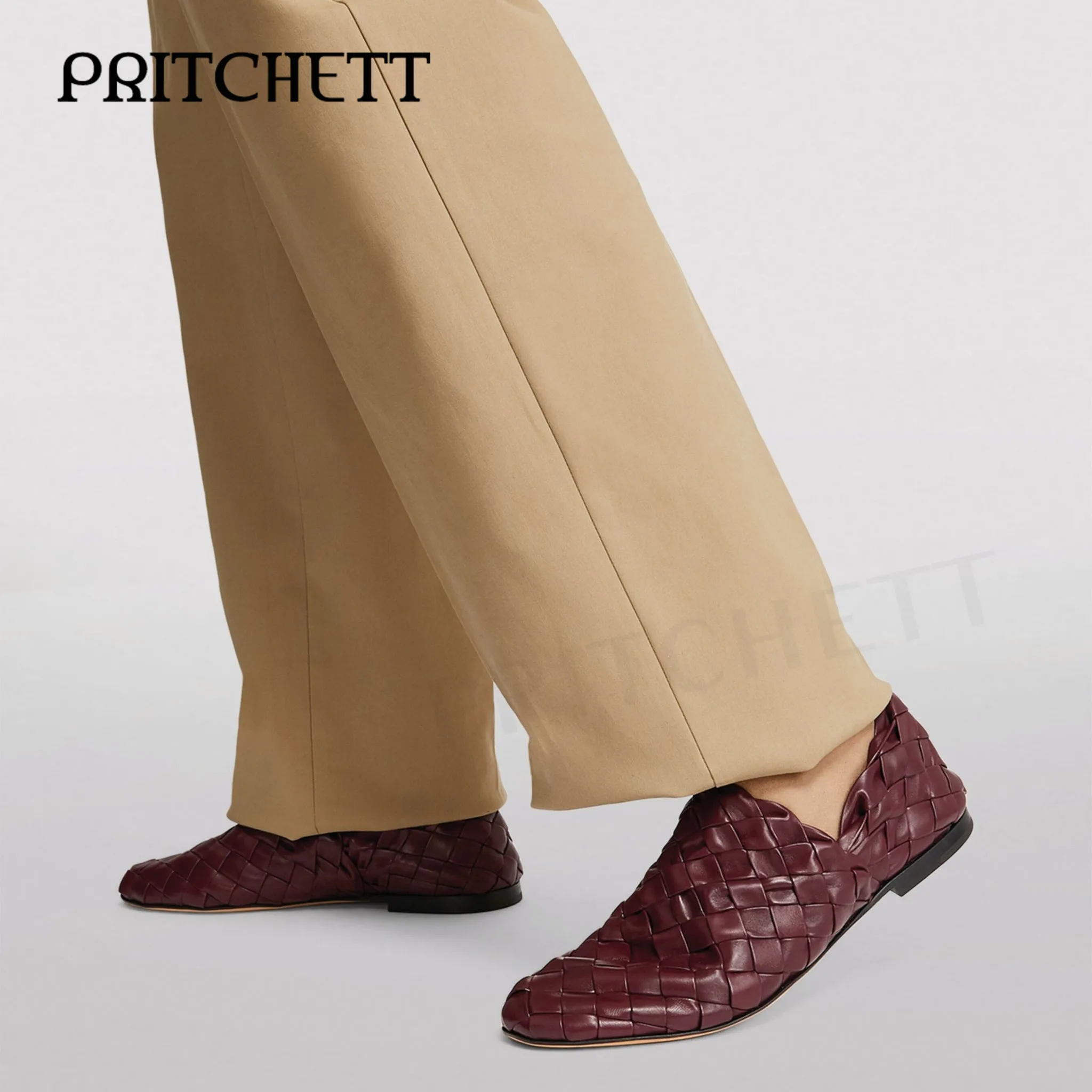 

Мужские туфли с круглым носком, повседневная обувь с оплеткой, на низком квадратном каблуке, разные цвета красного вина, модные удобные туфли