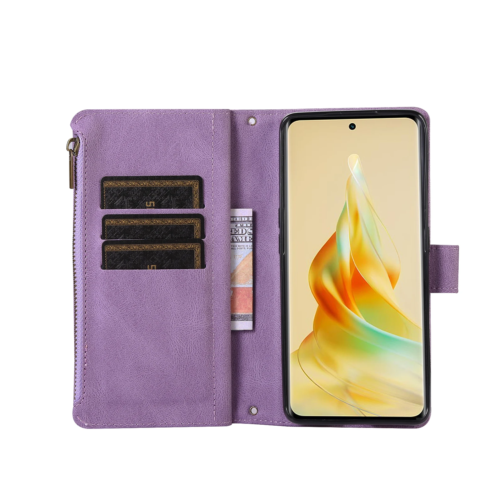 Чехол-Кошелек на молнии для Redmi Note 13 Pro Plus 12 11 10 9 9S кожаный ремешок плечо мульти-9