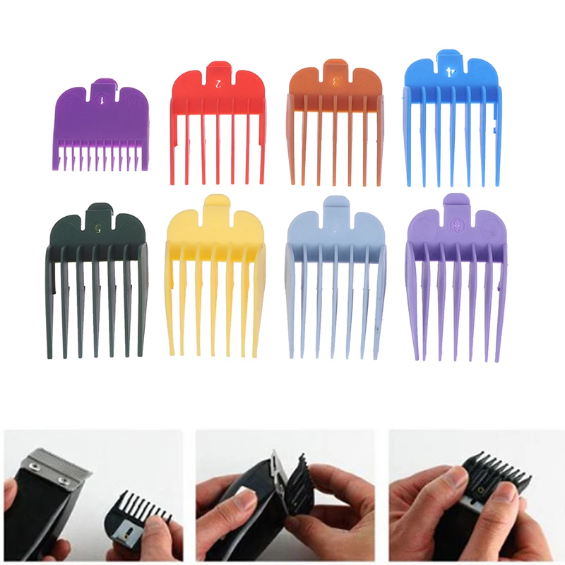 

8Pcs/Set Universal Hair Clipper Limit Comb Guide Attachment Size 3-25mm Barber Replacement