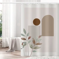 shower curtains 180cm modern style linen color bath curtain simple water resistant with hooks polyester fabric farmhouse daily