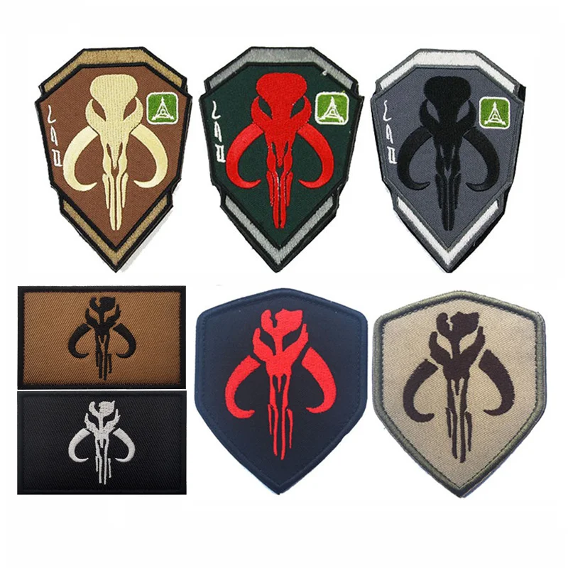 

Бесплатная доставка, вышитые нашивки, мандалорианская петля с крючком, искусственные нашивки для одежды, тактический значок для охотника з...