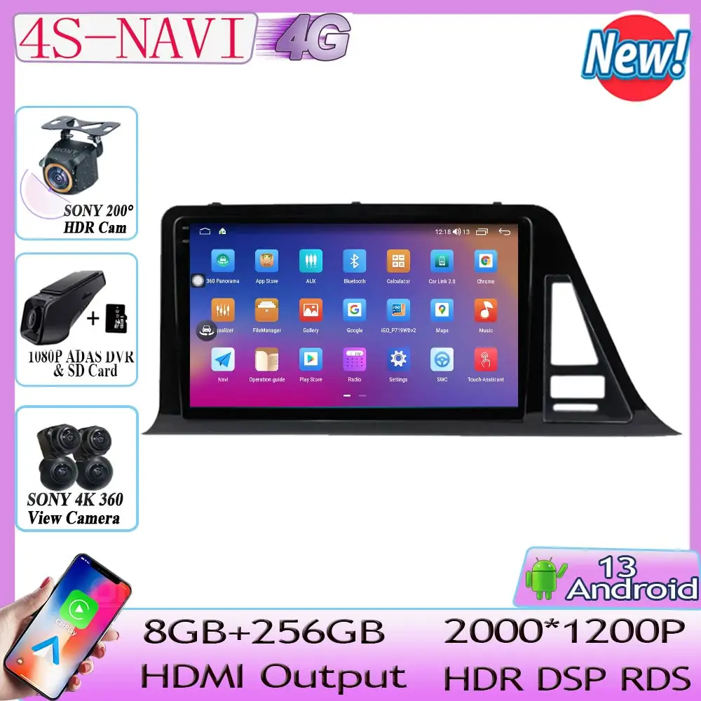 

7862 CPU Android13 For Toyota C-HR CHR 2016-2020 Car Radio Stereo multimedia player navigation GPS No 2din DVD 5G WIFI BT QLED