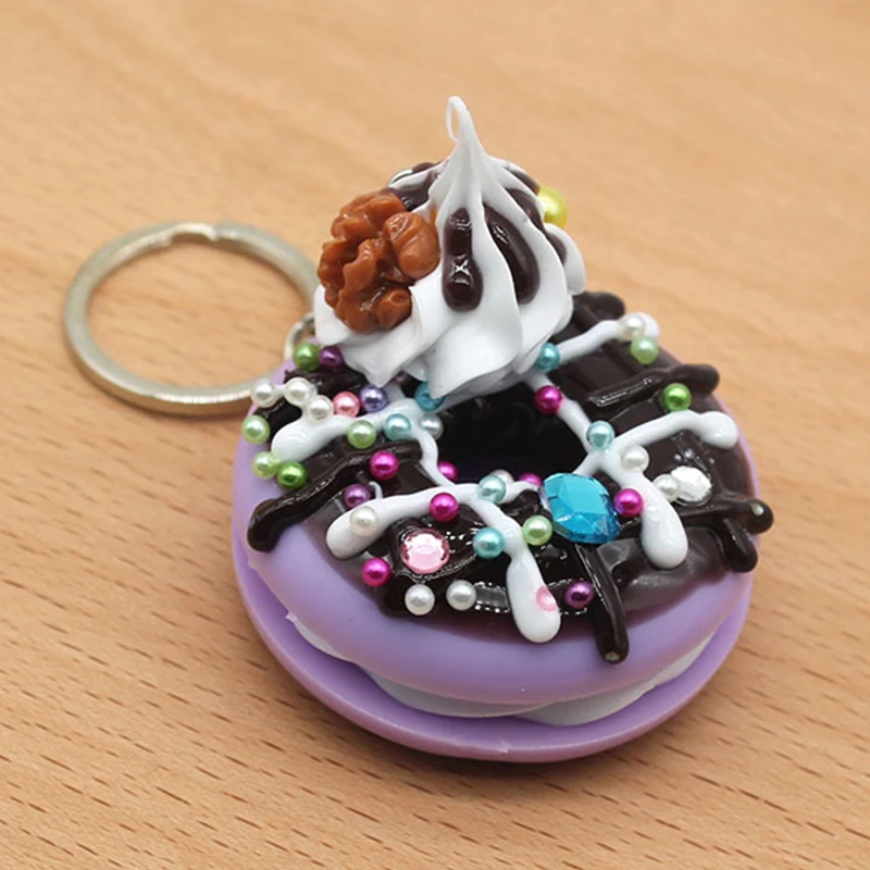 Брелок пончик для пар креативный милый брелок с имитацией хлеба торта еды