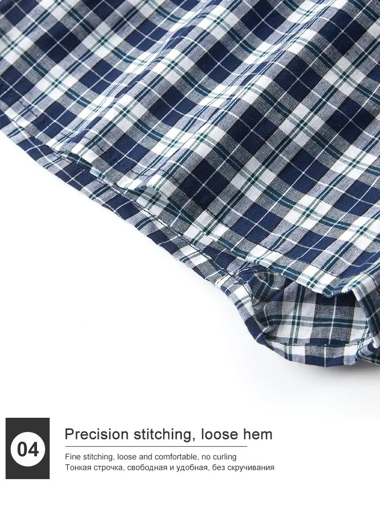 5Pcs/Lot Men Underwear Boxers Shorts Casual Cotton Sleep Underpants Quality Plaid Loose Comfortable Homewear Striped Arrow Panty