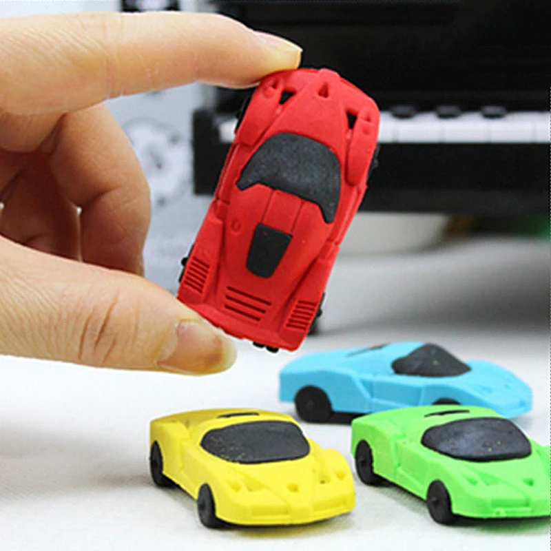 

1Pcs Creative Cute Sports Car Pencil Eraser Rubber Novelty Kids Student Learning Office Stationery Erase Supplies Random Color