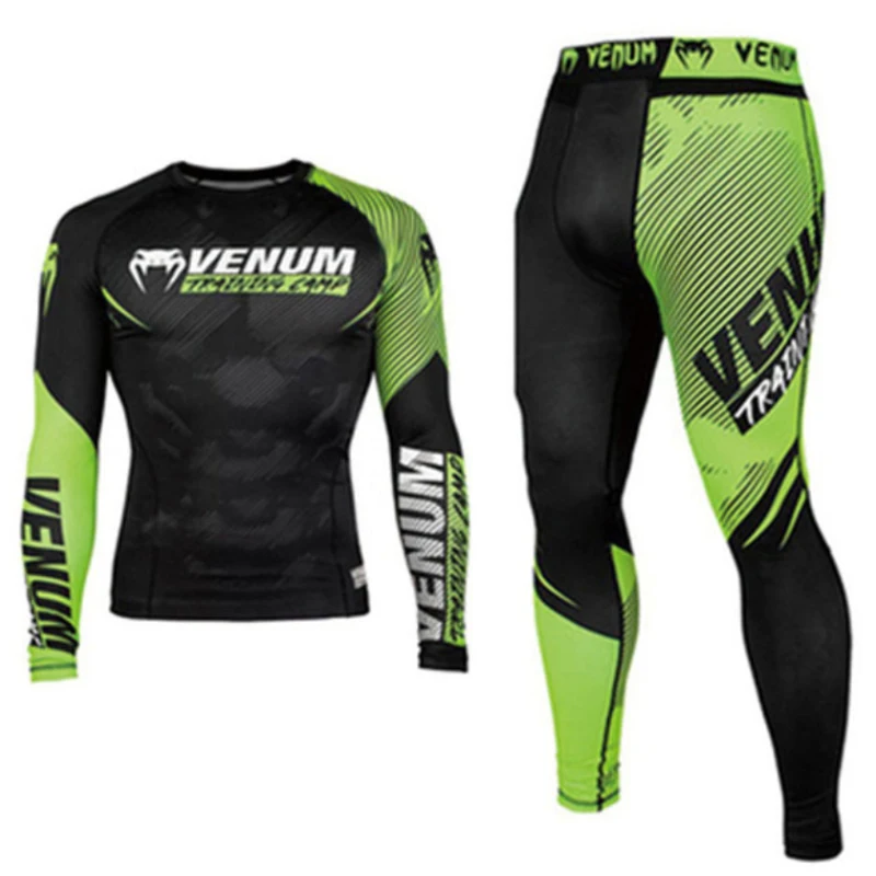 Boxing Two Piece Suit Tights Fight Fighting Training Sets Long Sleeved Sanda Tops and Fitness Trousers Muay Thai Quick Drying