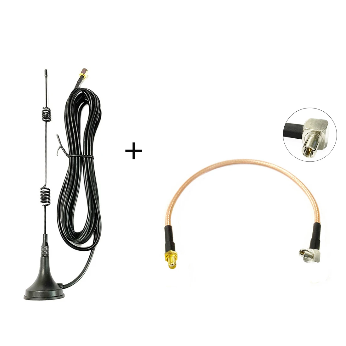 Антенна 3G 5dBi с магнитным основанием, антенна 3 м, удлинитель с разъемом SMA + 1 шт. TS9 на гнездо SMA RG316 15 см, кабельный адаптер