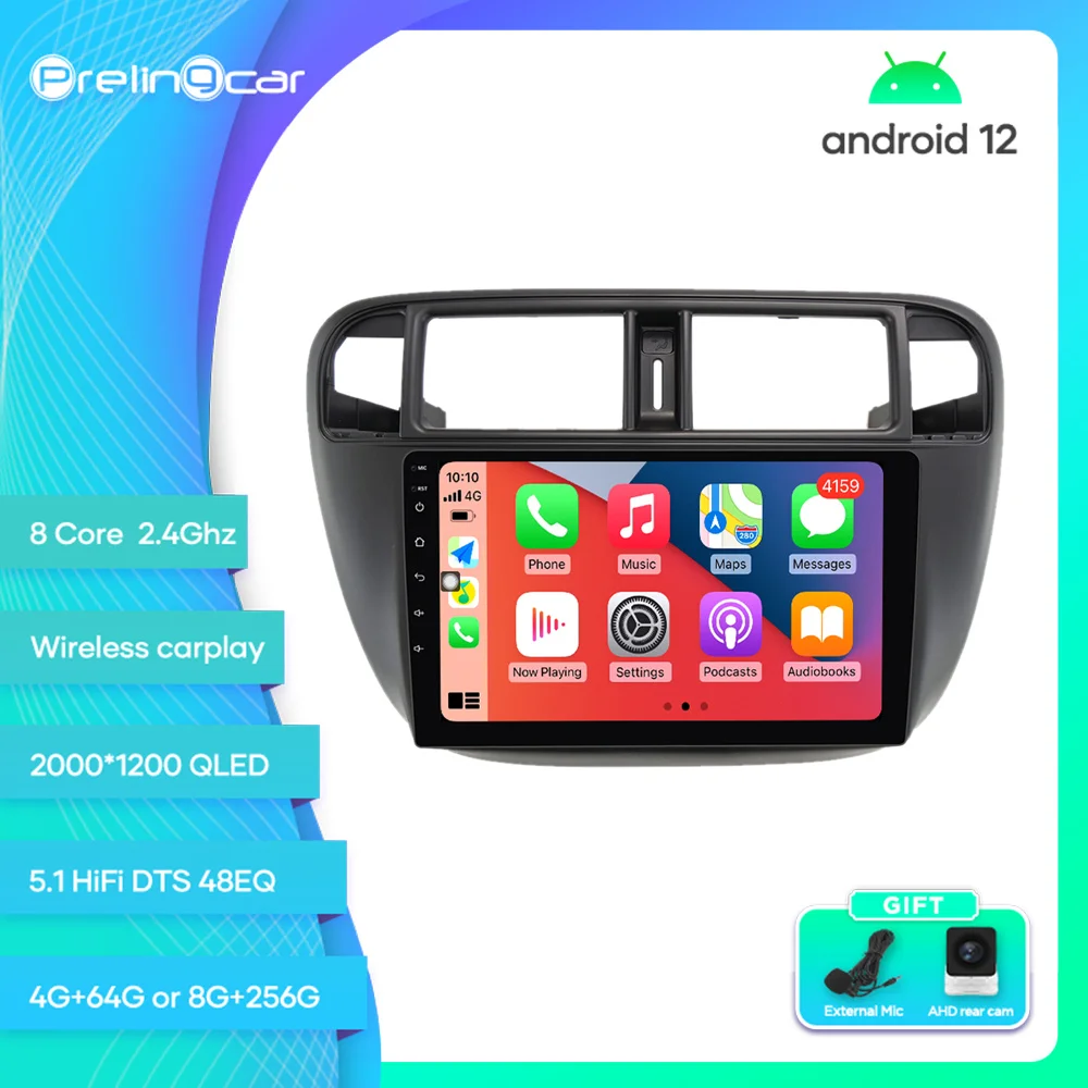 

Prelingcar For Honda Civic (EJEKEM) 1995-2001 Android 12 Car Monitor 8 256g Carplay RDS GPS Built 2din Radio DVD Player 5.1 DST