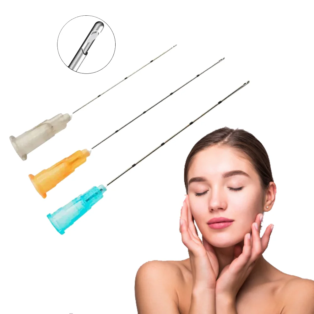 Flexible Disposable Hypodermic Needles Facial skin Care for Syringe filler injection Hyaluronic 20G 21G 22G 23G 25G 26G 27G 30G