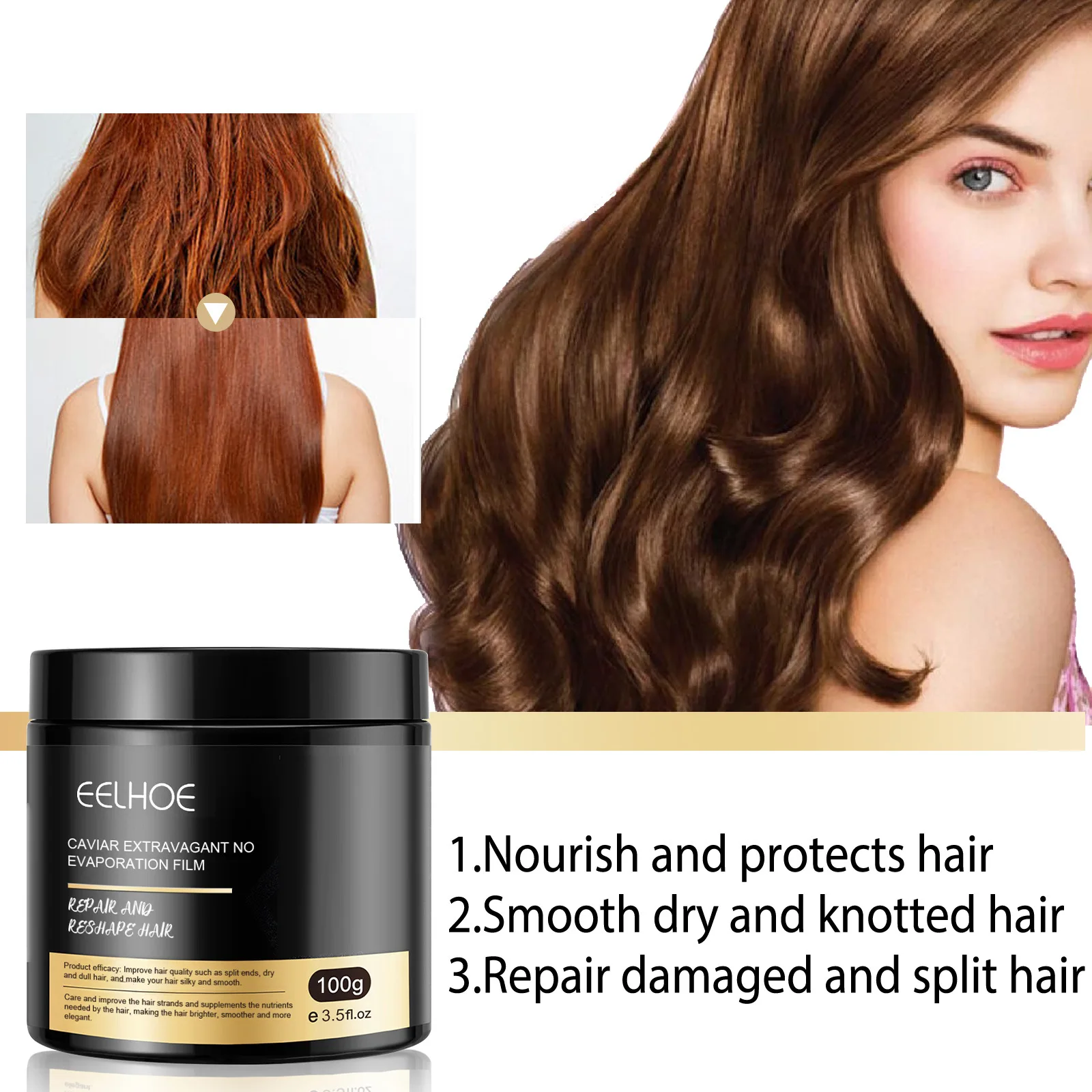 Magical Hair Mask Repairs Damage Restore Soft Deep Moisturize Hair Treat Repair Frizz Damaged Hair Scalp Treatment Mask Care