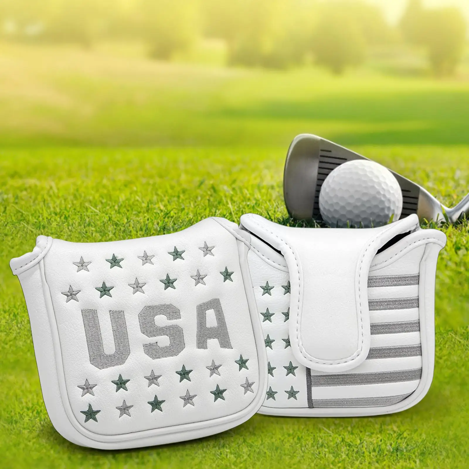 

Durable Golf Putter Head Cover Magnetic Closure Blade Putter Mallet Accessories Waterproof for Golfer Player Supplies Men Women