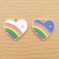 10pcs 21x23mm enamel heart charm for jewelry making earring pendant bracelet necklace accessories diy finding craft supplies