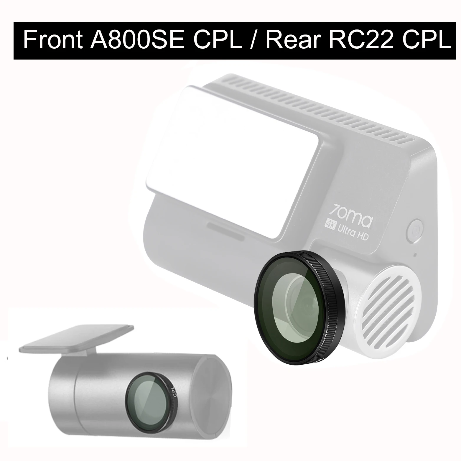 Фото Для 70mai Dash Cam A800SE CPL фильтр уменьшает блики отражает для задней камеры 70mai RC22 CPL №1