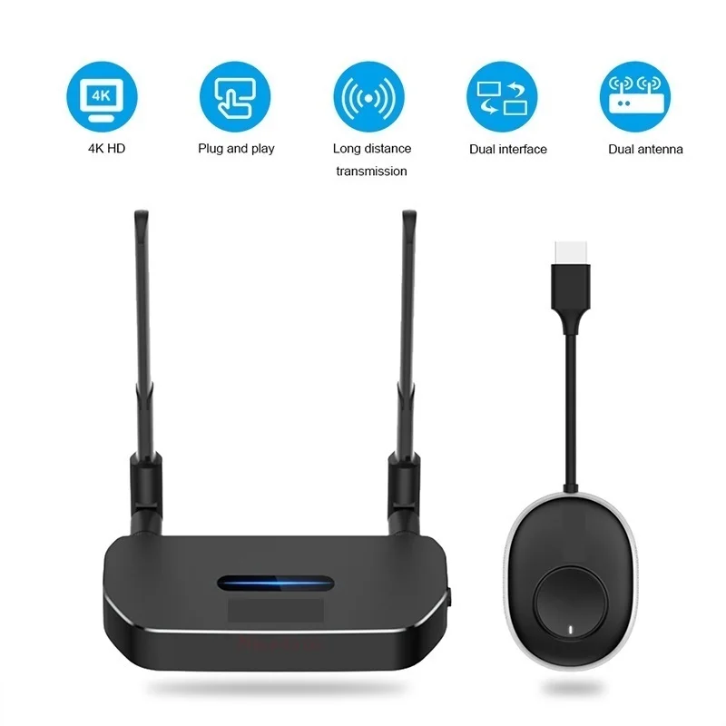 

Wireless hd video Transmitter Receiver Extender 50M Ultra 5g 4K Wifi display TV Stick Dongle Adapter for TV Projector PC