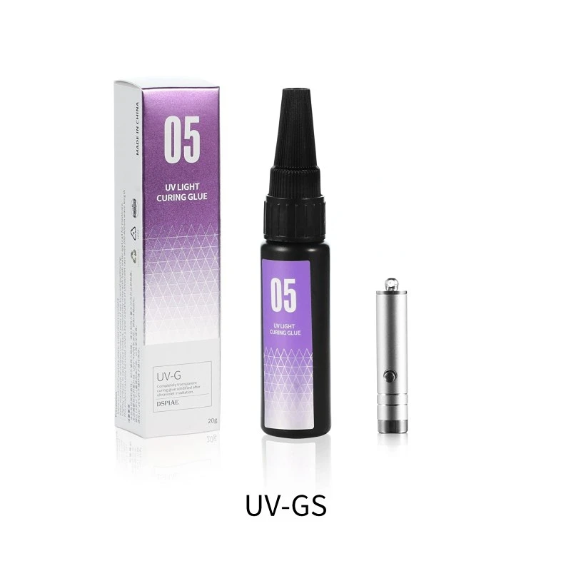 DSPIAE UV светильник отверждаемый клей 20 г с мини-УФ-вспышкой светильник