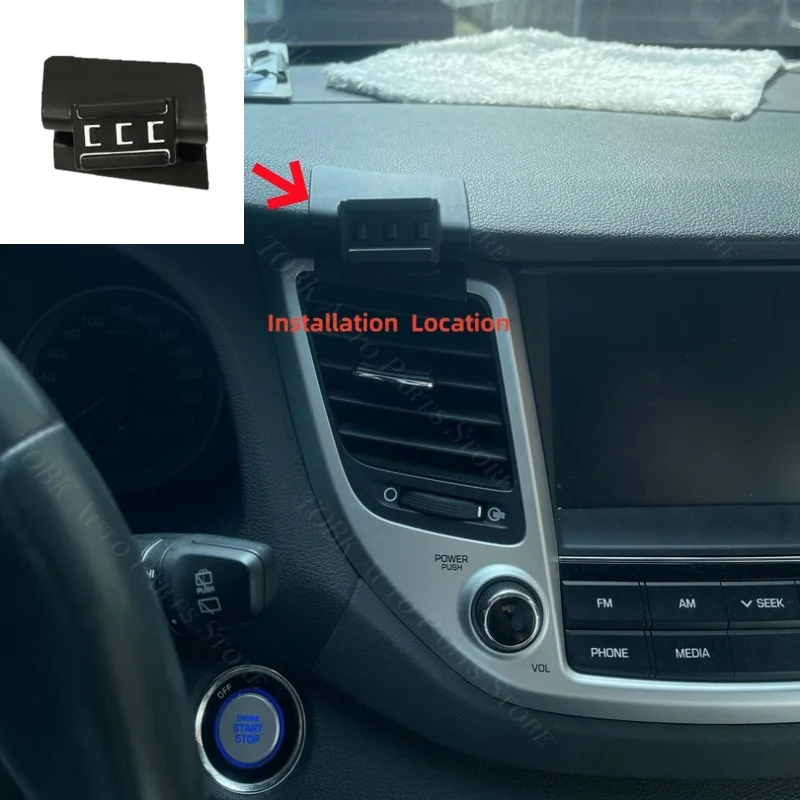 Фото Магнитный держатель телефона для Hyundai Tucson 3 TL 2015-2018, специальный фиксированный кронштейн для беспроводной зарядки, аксессуары для крепления MagSafe №2