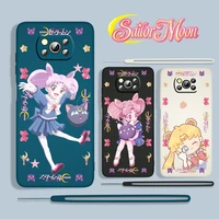 anime sailor moon girl for xiaomi poco x3 nfc f3 gt m4 m3 m2 pro c3 x2 11 ultra 5g silicone liquid rope phone case fundas coque