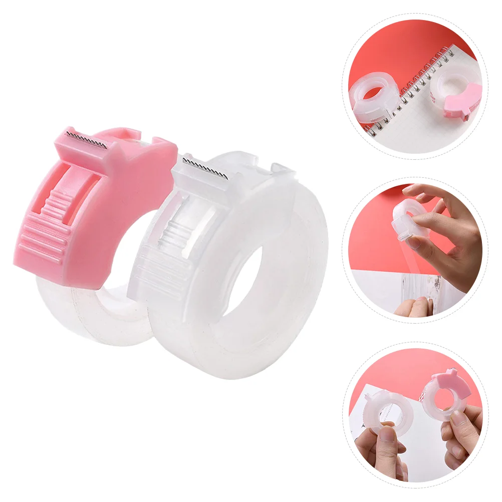 

Tape Dispenserwashi Office Handheld Adhesive Small Cute Mini Supplies Roll Desk Sealing Masking Portable Lightweight Tool