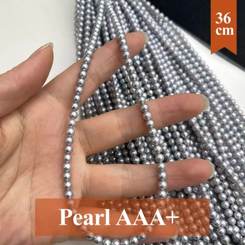 Натуральные серые жемчужины 4-5 мм, бусины