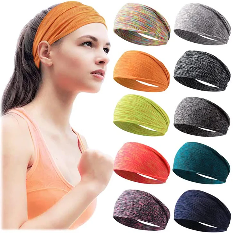 Absorbing Sweat Sports Hair Bands Elastic Yoga Hairbands Headband Women Men Running Fitness Turban Outdoor Gym Head Wrap Bandana images - 6