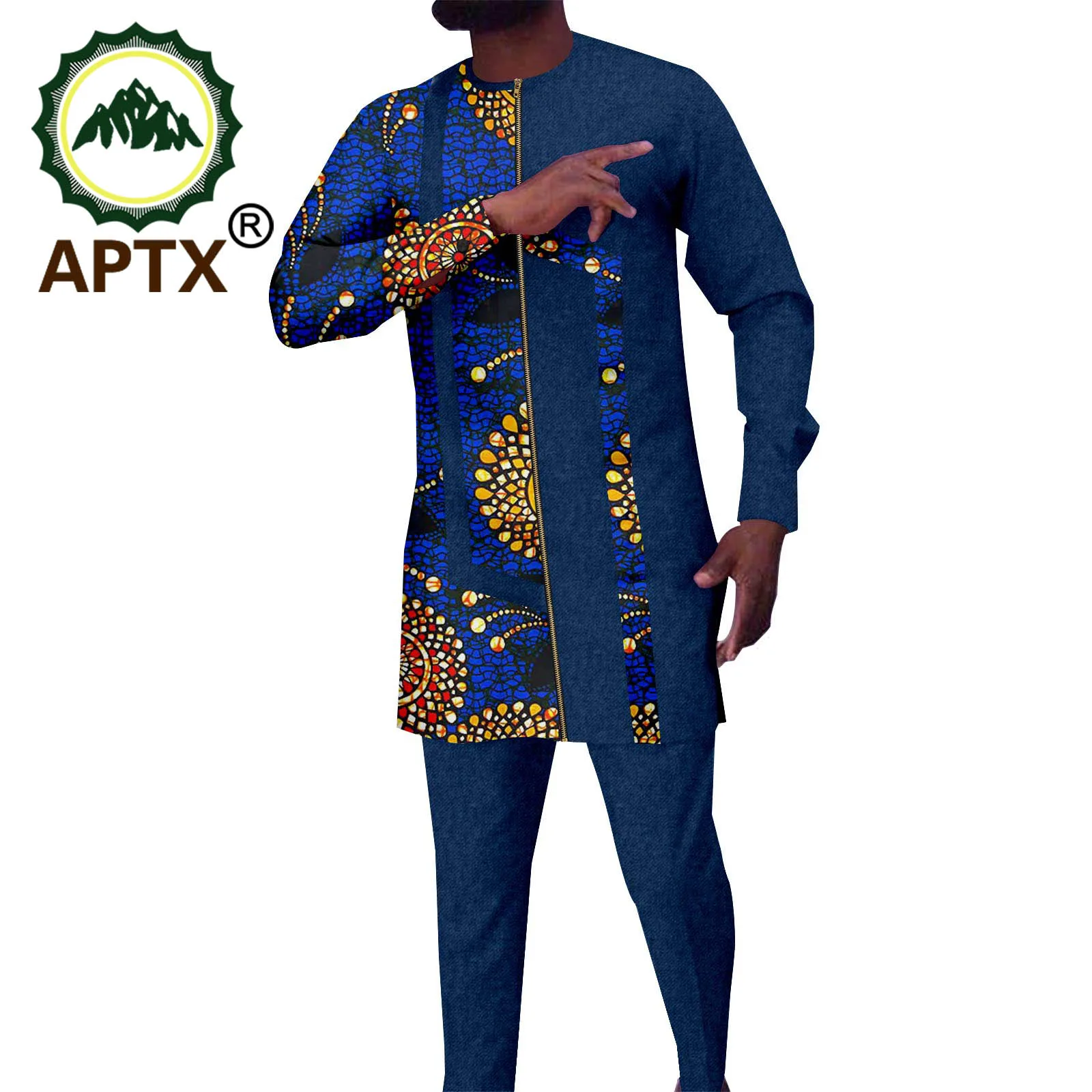 

Мужские Дашики с длинным рукавом, пиджак на молнии и брюки из Анкары, формальный костюм для жениха на свадьбу, A2216076