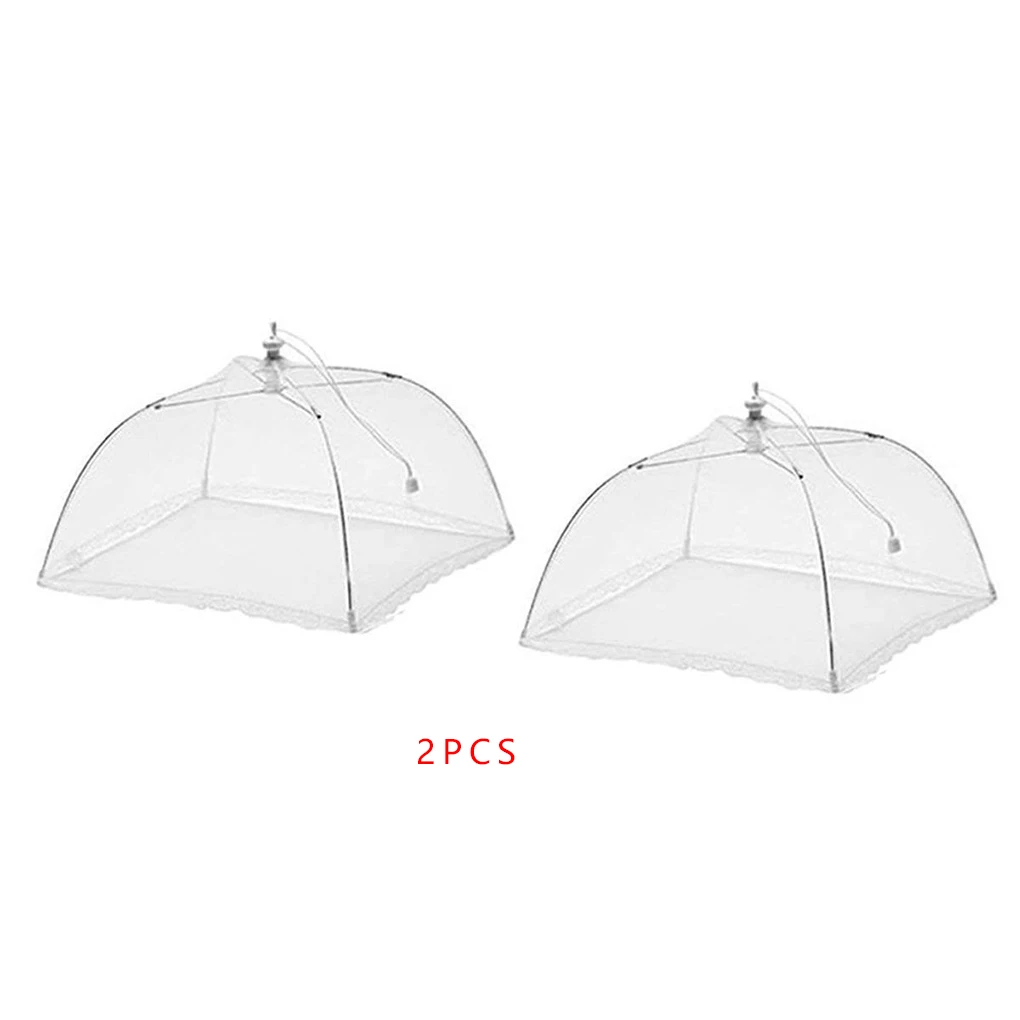 

Лидер продаж! Покрытие для еды в стиле зонтика 2 шт., крышка для мухи, комаров, кружевной Настольный чехол для домашнего использования, кухонн...