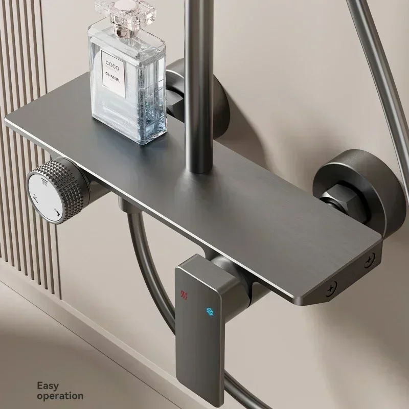 Серый тип ручки трехсторонняя душевая система с выходом воды настенный