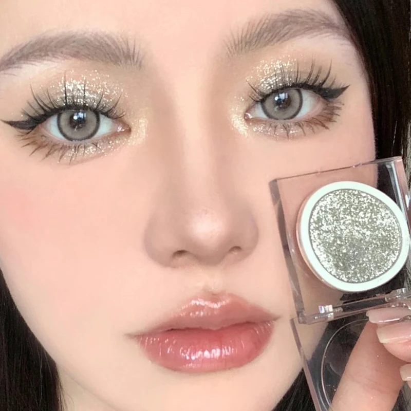 

Glitter Diamond Eyeshadow Waterproof Lasting Monochrome Discoloration Highlighter Eye Shadow Palette Rose Gold Shiny Eyes Makeup