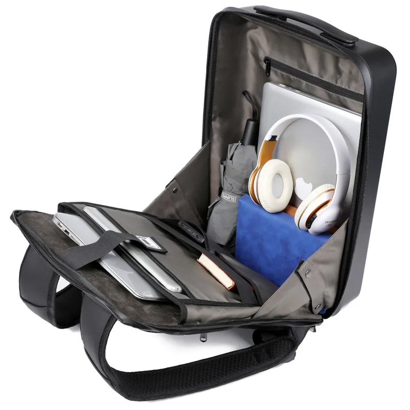 SPIDOR 2022 New Hard Shell Backpack Large Capacity ABS Laptop Bag USB Men's Backpack