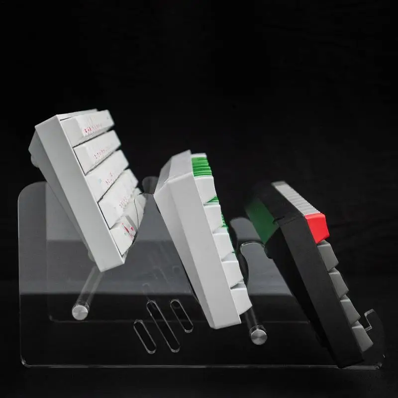 3 Tiers Display Keyboard Holder Transparent Acrylic Keyboard Stand for Computer Mechanical Keyboard Rack Storage