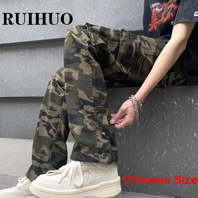 

Брюки-карго RUIHUO мужские камуфляжные, 2023