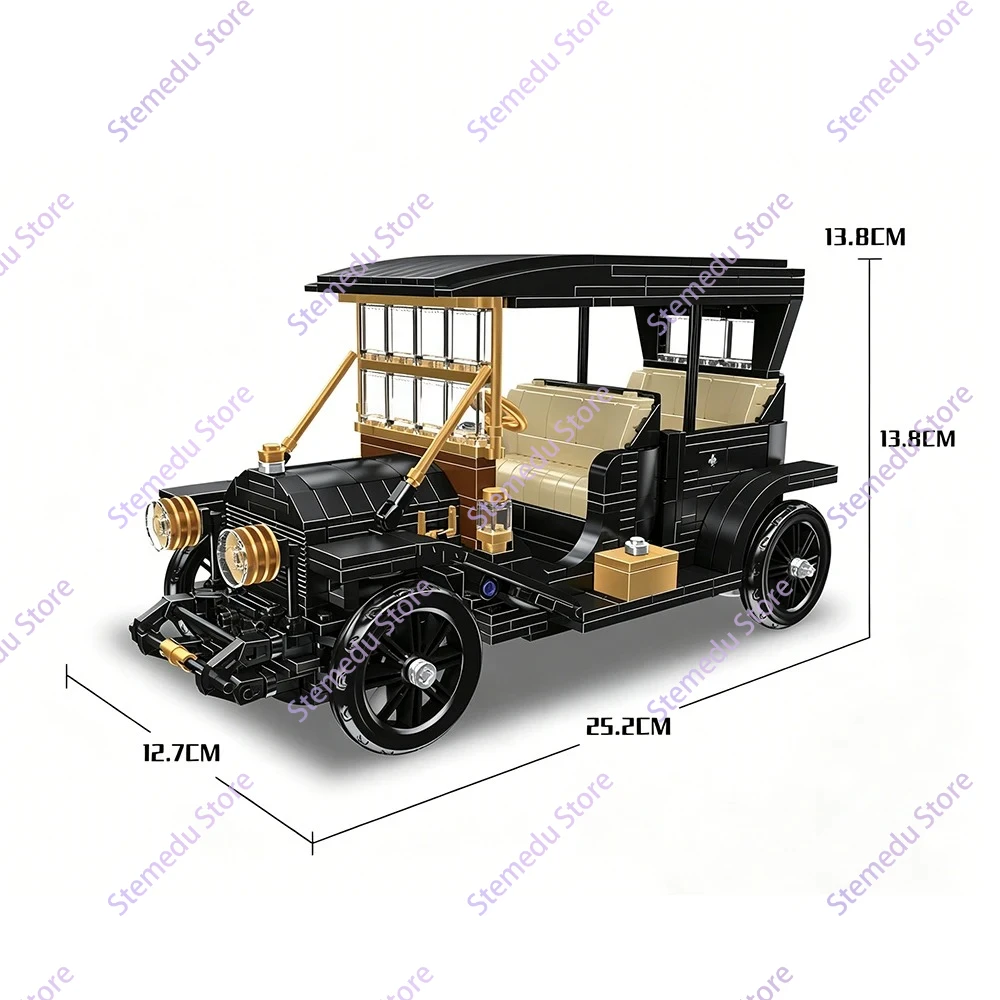 Конструктор MOULD KING 1290 деталей: Винтажный классический автомобиль 1910 №30, ретро-модель, DIY-украшение для рабочего стола, развивающий подарок (art.: 3920db0a20fca) - 3920db0a20fca