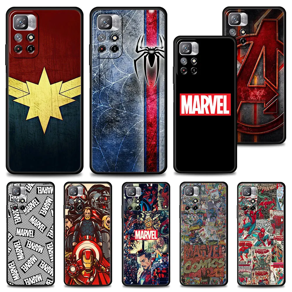 

Marvel Case for Xiaomi Redmi note 9S 9 10 8 11 Pro Plus 7 8T 9T 11T 5G redmi 9c 9 k40 9A 10 8 7A Cover Luxury Marvel Comics