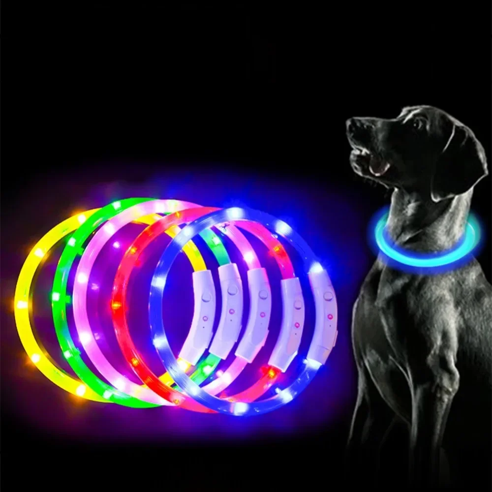 

Ошейник для собаки, перезаряжаемый ошейник из термополиуретана с USB-зарядкой, светящийся ошейник для ночной безопасности, мигающий Регулируемый ошейник, аксессуары, קולללללללל