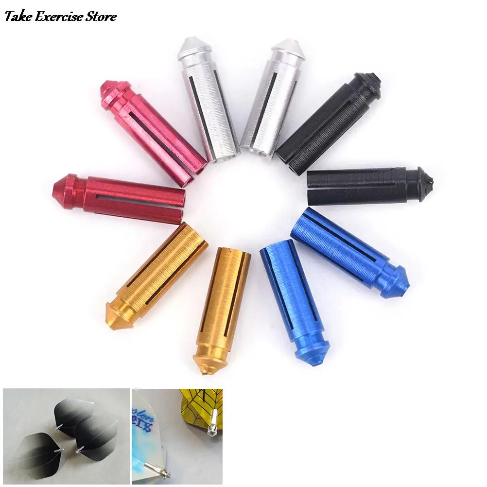 

9pcs Aluminum Alloy Darts Flight Savers Dart Wing Tail Protector Steel Soft Tip Darts Accessories 5color