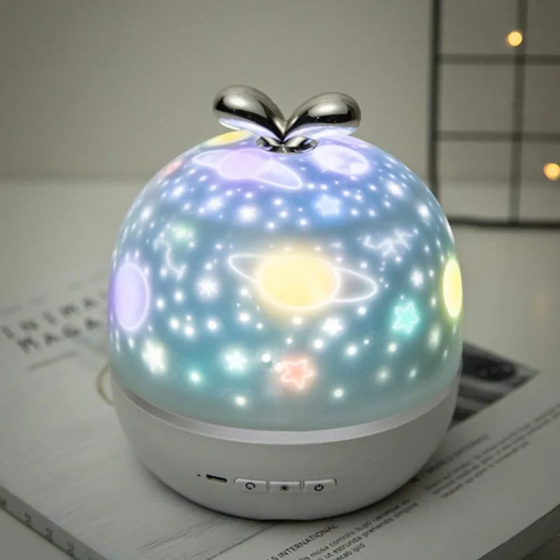 Colorful Projector Lamp and Night Light 2 in 1 Universe Starry Sky Rotate LED Lamp Flashing Star Kids Baby Gift Power USB