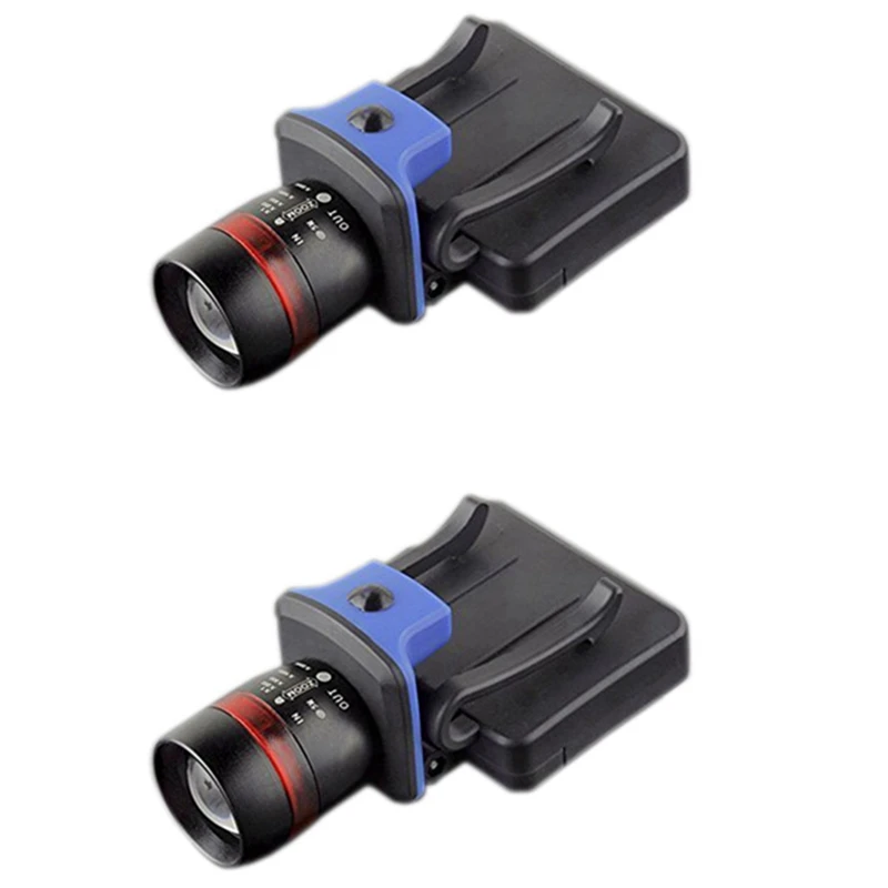 

2X XPE светодиодный 120 люмен 3 режима Водонепроницаемый масштабируемый зажим-на головном фонаре черный свет