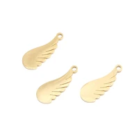 10pcslot stainless steel gold plated 717mm charm wing connectors for diy jewelry necklace bracelets making findings