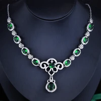 foydjew luxury new simulation emerald oval necklaces european american womens fashion design micro inlaid full zircon necklace