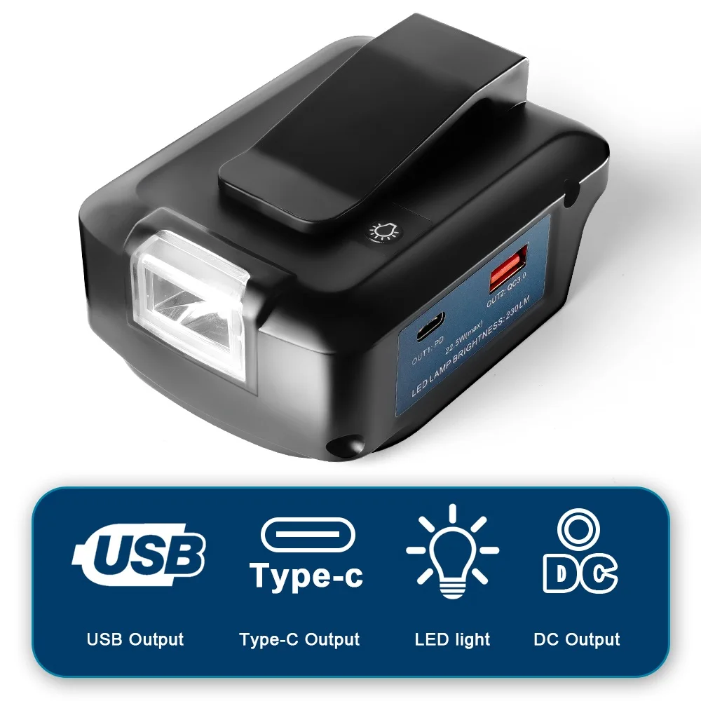 Фото Адаптер для вспышки для аккумулятора BOSCH 18 в с аналогичной лампой USB Type-C выход комплект внешнего аккумулятора удлинитель внешние аксессуары №4