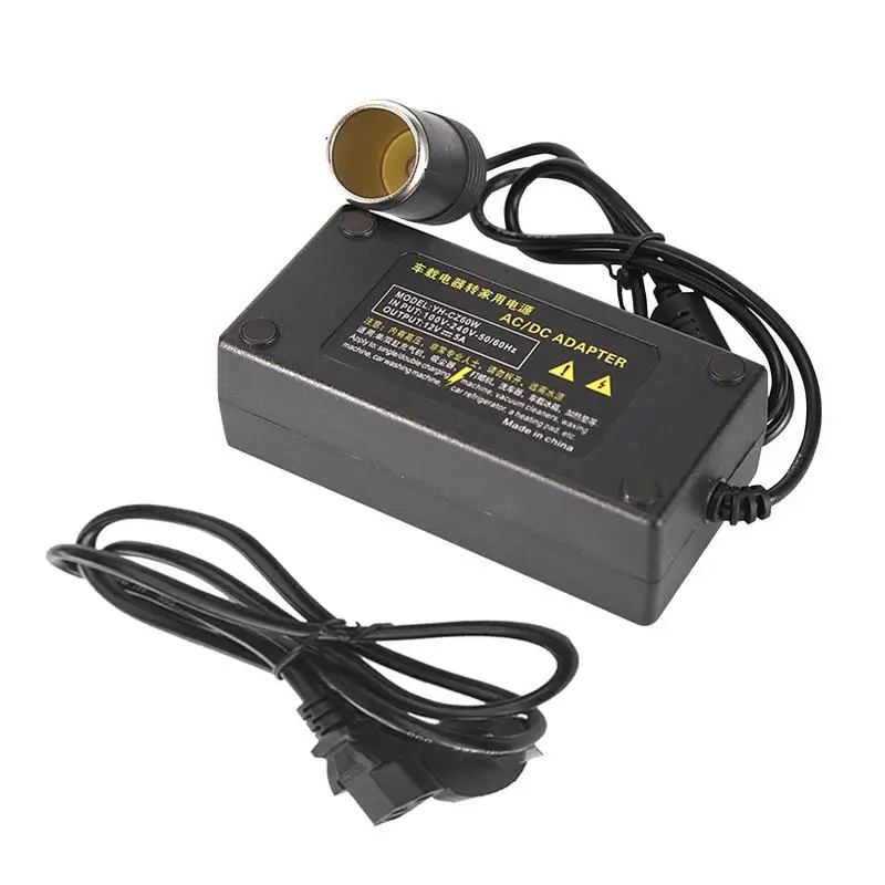 

220V To 12V Car Power Converter Multifunctional Socket Converter Power Supply Inverter Adapter Durable Power Cord Accessories