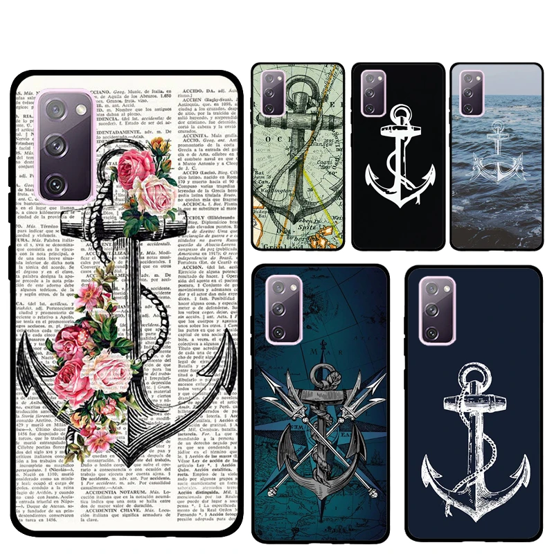 Фото Чехол для телефона Anchor Sea Beach для Samsung Galaxy S25 Ultra S9 S10 S20 FE S21 S22 S23 Plus S24 Ultra Back Cover №1