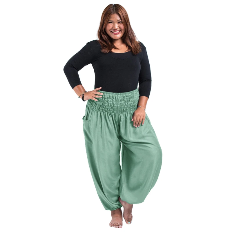 Plus Size Women's Pants Elastic Waist Loose Bloomers Casual Trousers Yoga Pants Breathable Dance Pants Vintage Pants for Women
