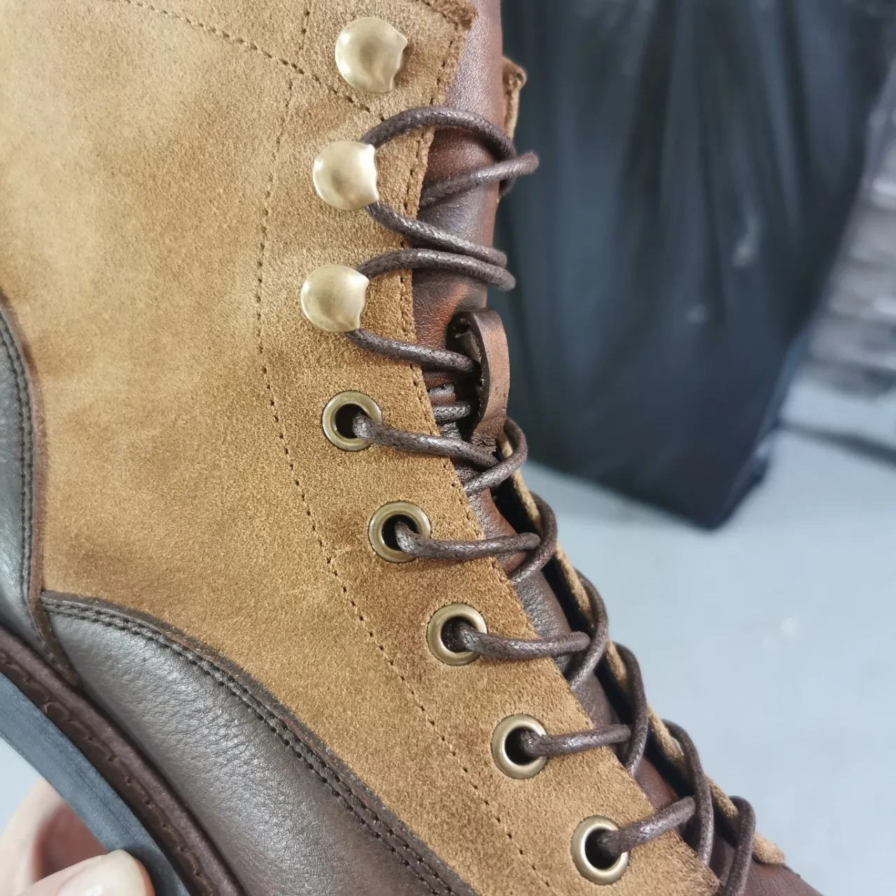 Мужские ботинки походные Винтажные из воловьей замши и первого слоя кожи мужская