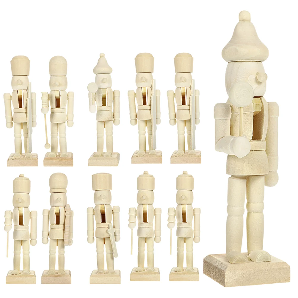 

Christmas Nutcracker Figurine Paint Your Own Soldier Unpainted Blank Puppet Xmas Party Decoration