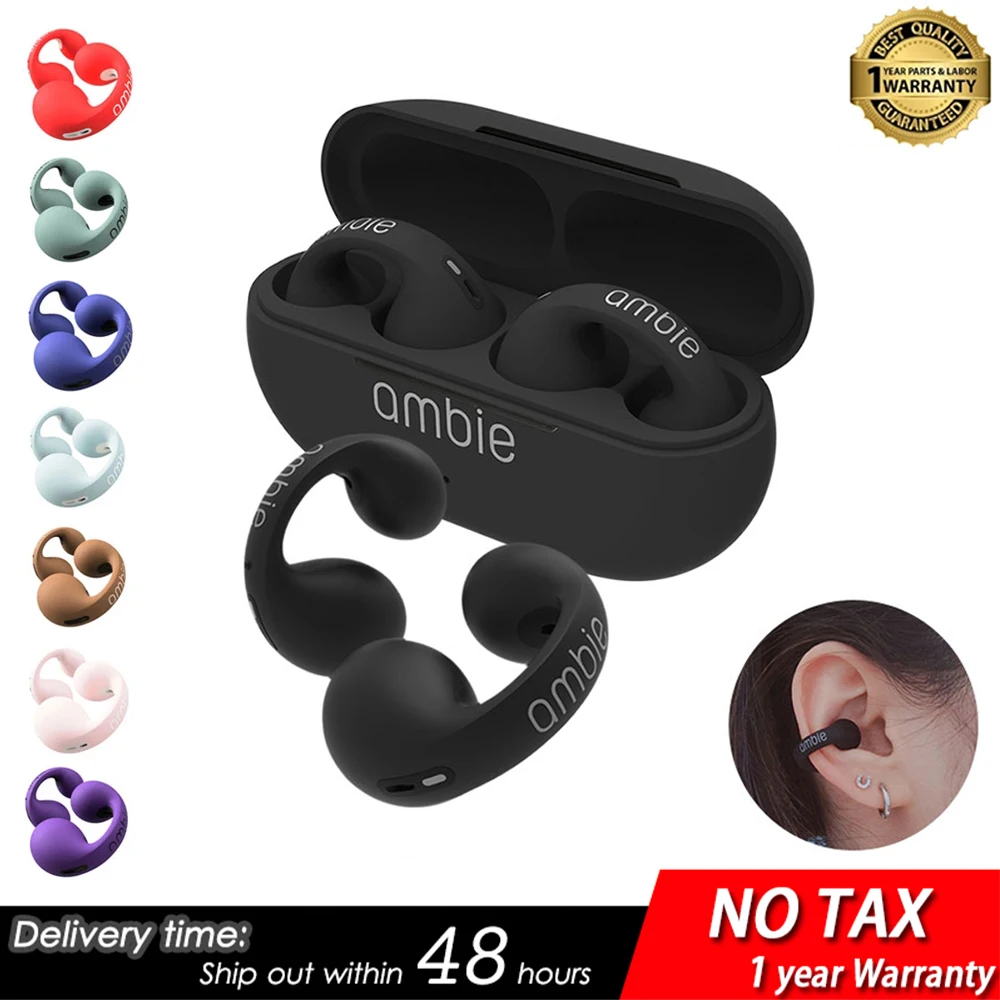 

Улучшенные профессиональные 1:1 наушники для Ambie Sound, улучшенные профессиональные серьги, беспроводные Bluetooth наушники TWS, гарнитура с ушным кр...