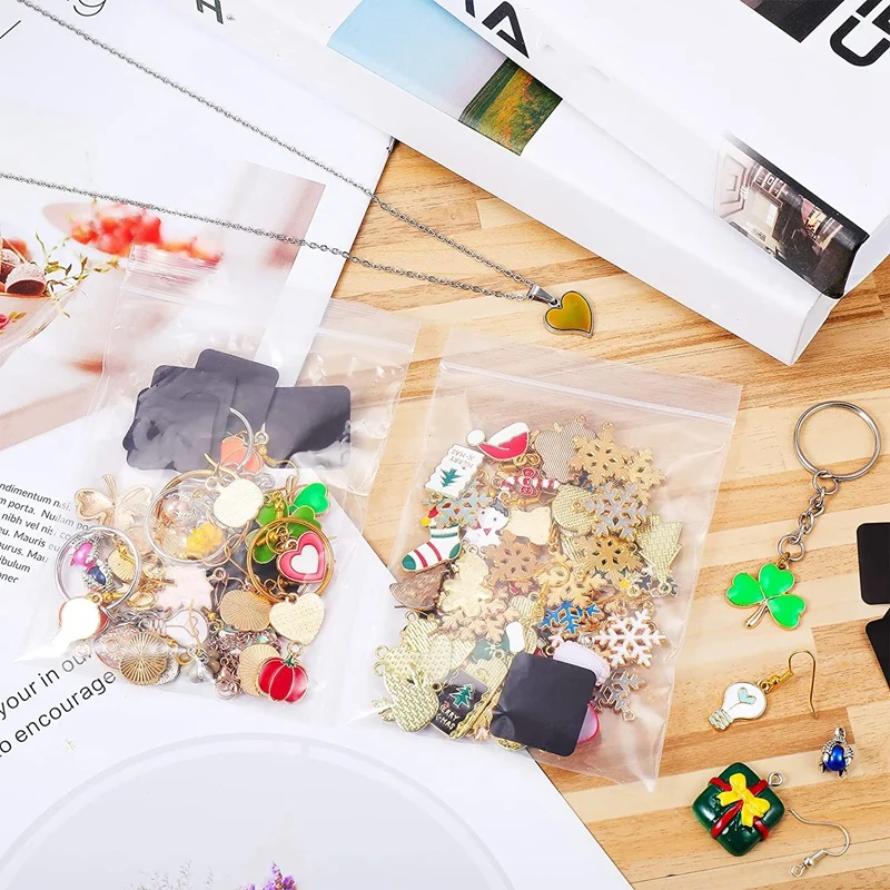 Anti Strips With Clear Plastic Jewelry Bags,100 Anti Tarnish Tabs Strips And 100 Jewelry Plastic For Jewelry Storage